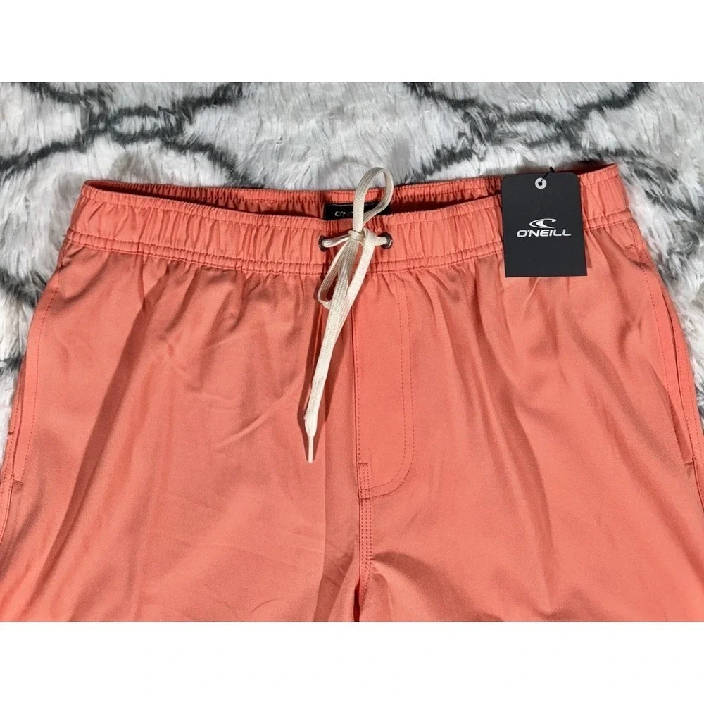 O'Neill Redondo Volley Lined Swim Trunks Board Shorts Orange Mens Sz S *NEW* $55